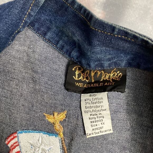 Vintage Bob Mackie Wearable Art Embroidered Jean Jacket Sz 1X Marching Band - Picture 7 of 10